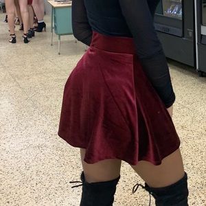 Velvet skater skirt